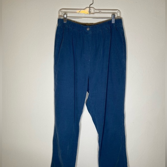 80s Blue Corduroy Elastic Waist Pants - Picture 10 of 11